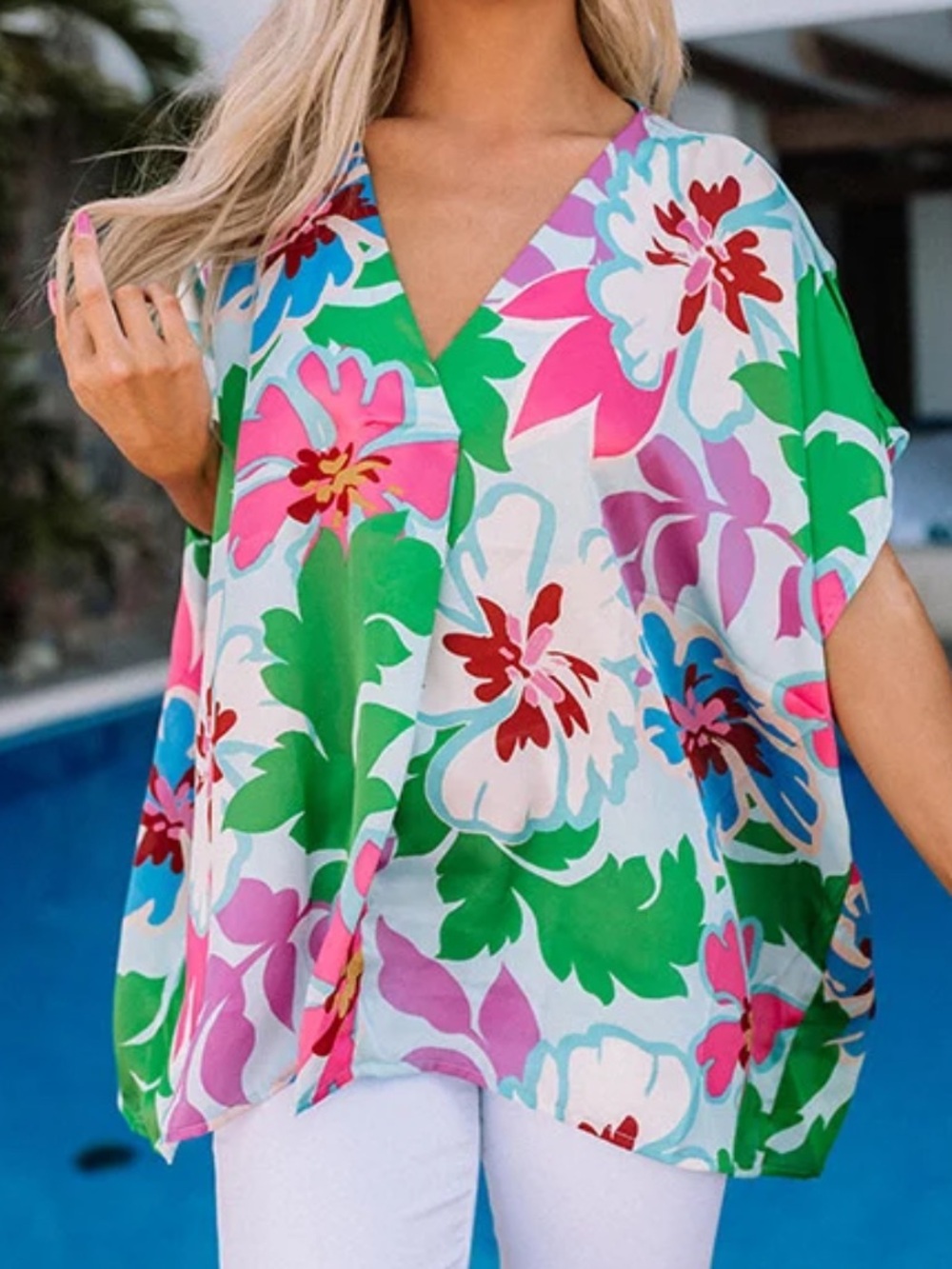 Entro SWOOP IN SHIFT TUNIC Floral Print Size Medium.